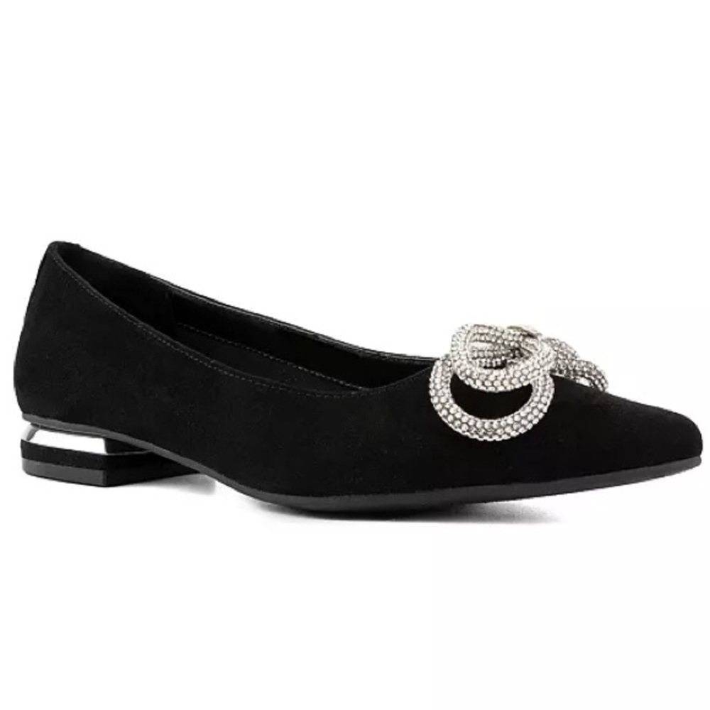 NEW Jones New York 9.5 Women's Quinnie Pointed Toe Embellished Dress Flats bow